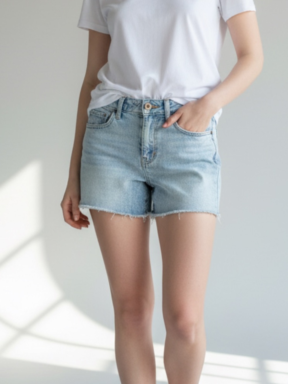 American Eagle Outfitters Light Blue Denim Cutoff Shorts